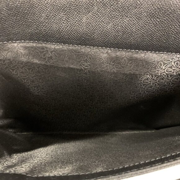 Pineider Black Leather City Chic 2-Handle Large Satchel Bag Briefcase *flaw* - Picture 5 of 16